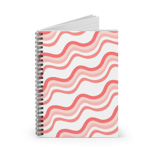 "Groovy Pink"Spiral Notebook - Ruled Line